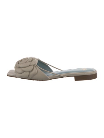 Pre-owned Frances Valentine Leather Slides In Neutral