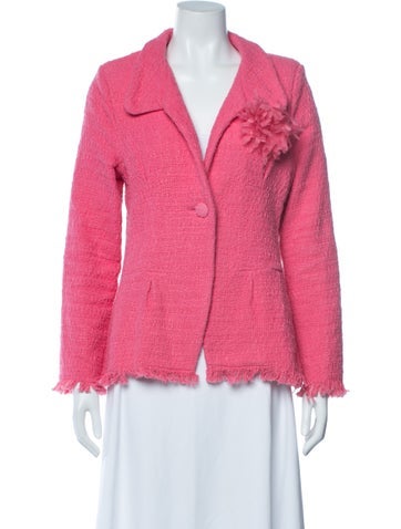 Pre-owned Frances Valentine Tweed Pattern Blazer In Pink