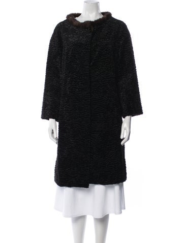 Pre-owned Frances Valentine Fur Coat In Black