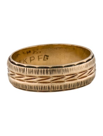 Frederick Goldman 14K Two-Tone Textured Band Ring
