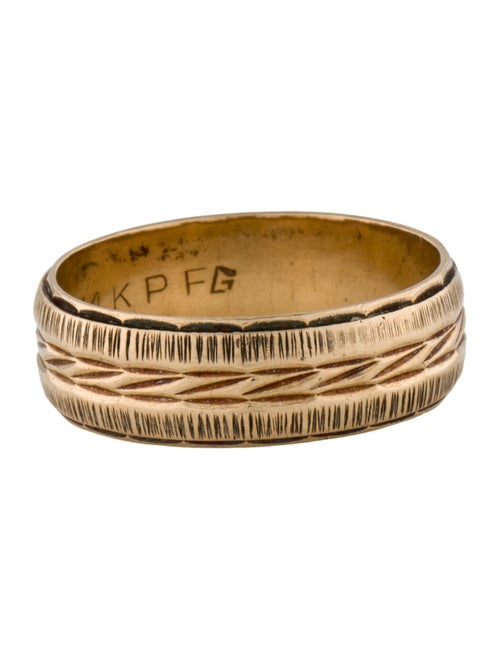 Frederick Goldman 14K Two-Tone Textured Band Ring