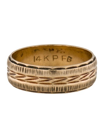 Frederick Goldman 14K Two-Tone Textured Band Ring