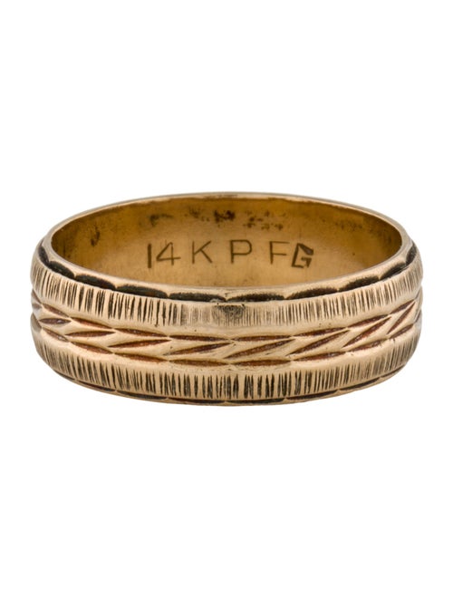 Frederick Goldman 14K Two-Tone Textured Band Ring