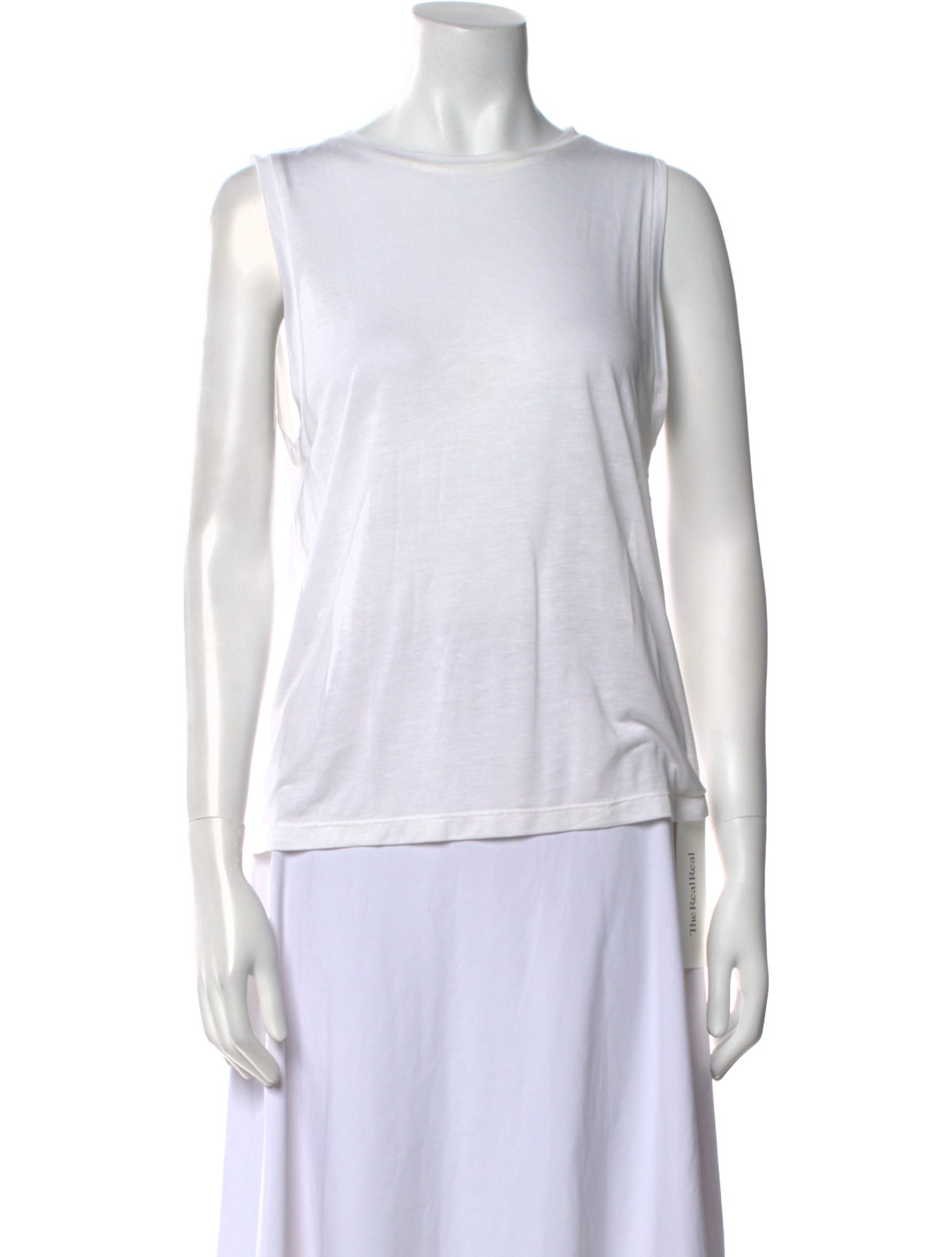Frances De Lourdes Bateau Neckline Sleeveless Top