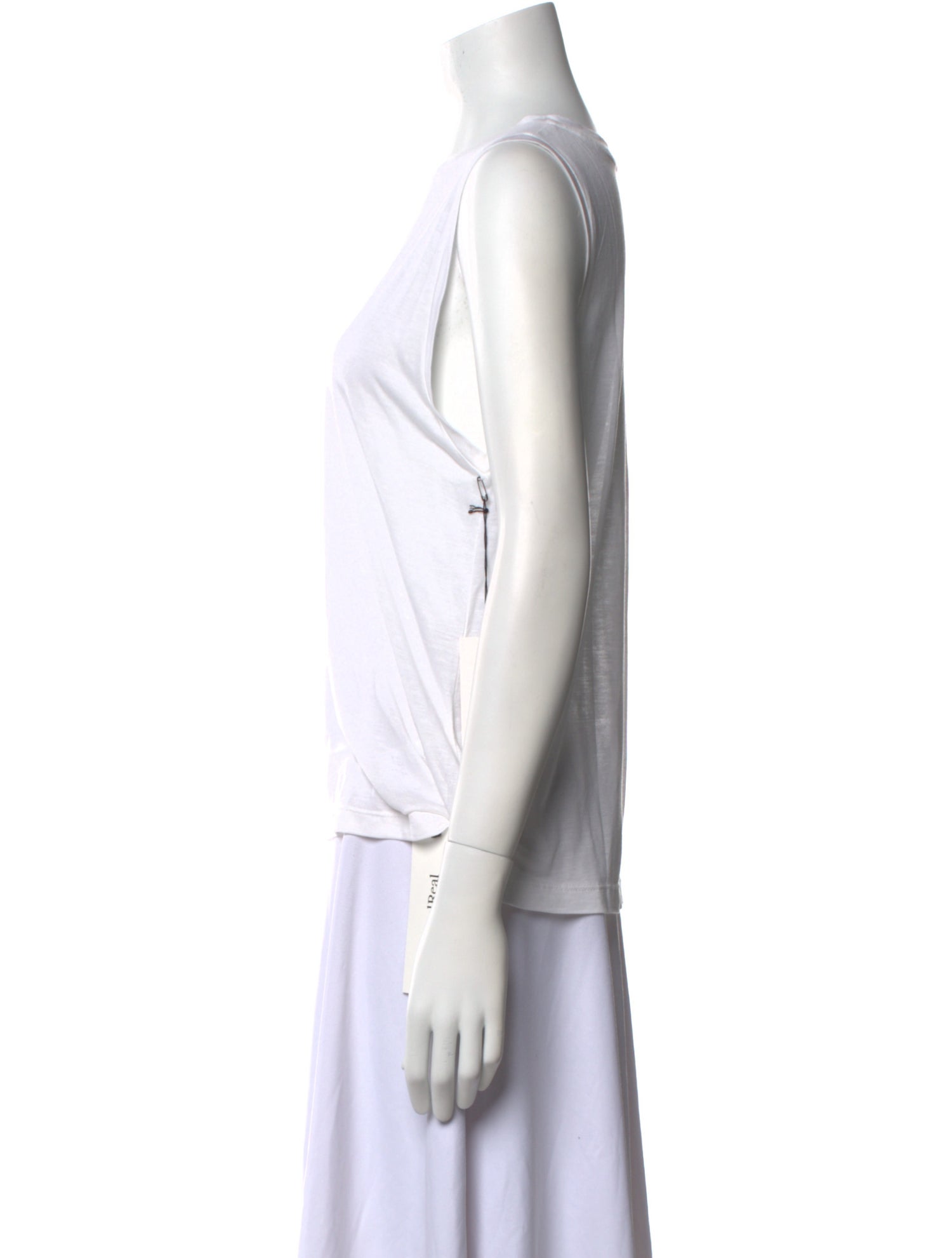 Frances De Lourdes Bateau Neckline Sleeveless Top