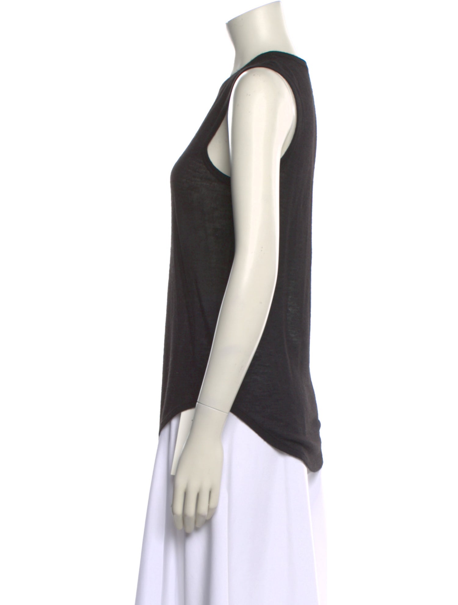 Frances De Lourdes Scoop Neck Sleeveless Top