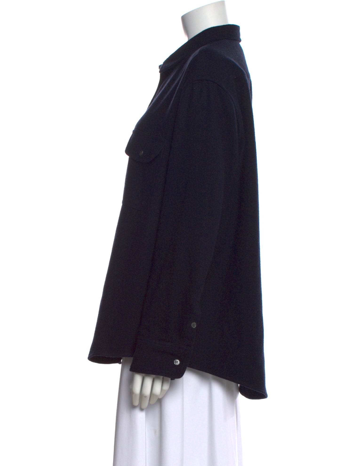 Frances De Lourdes Cashmere Long Sleeve Button-Up Top