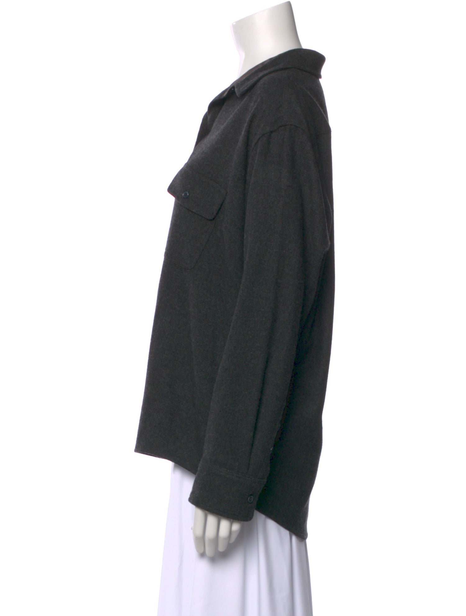 Frances De Lourdes Cashmere Long Sleeve Button-Up Top