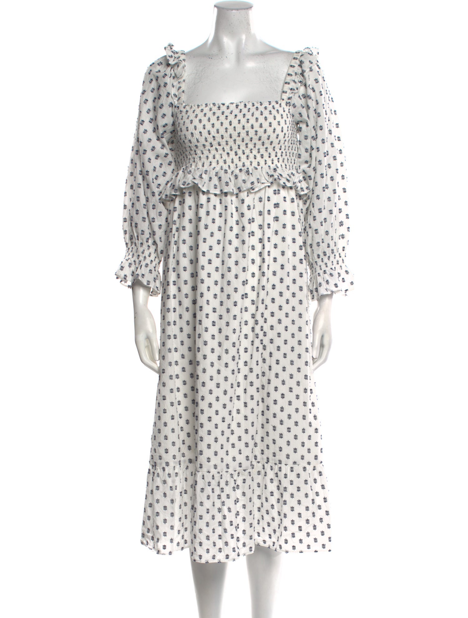 Frances Hart Polka Dot Print Midi Length Dress