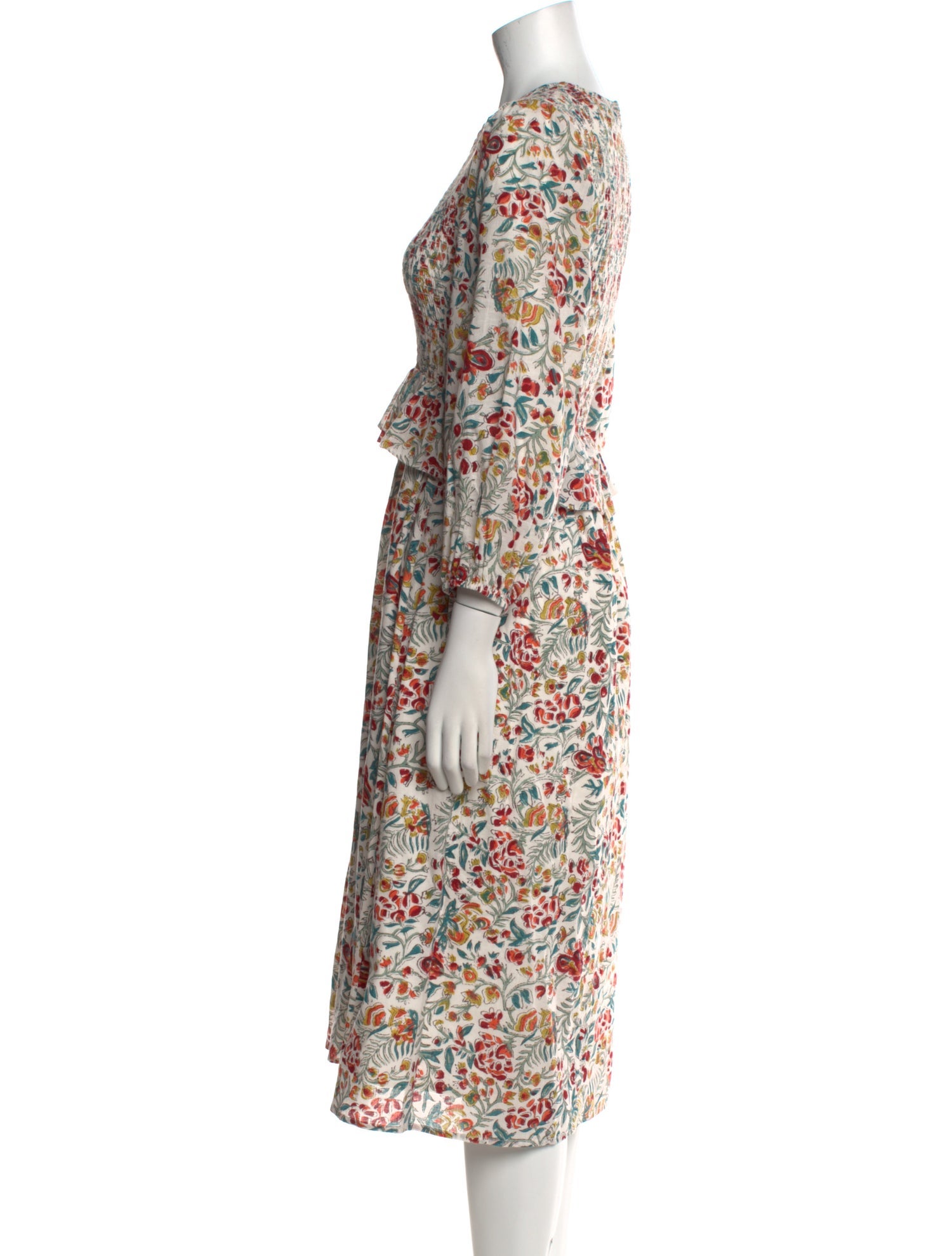 Frances Hart Floral Print Midi Length Dress