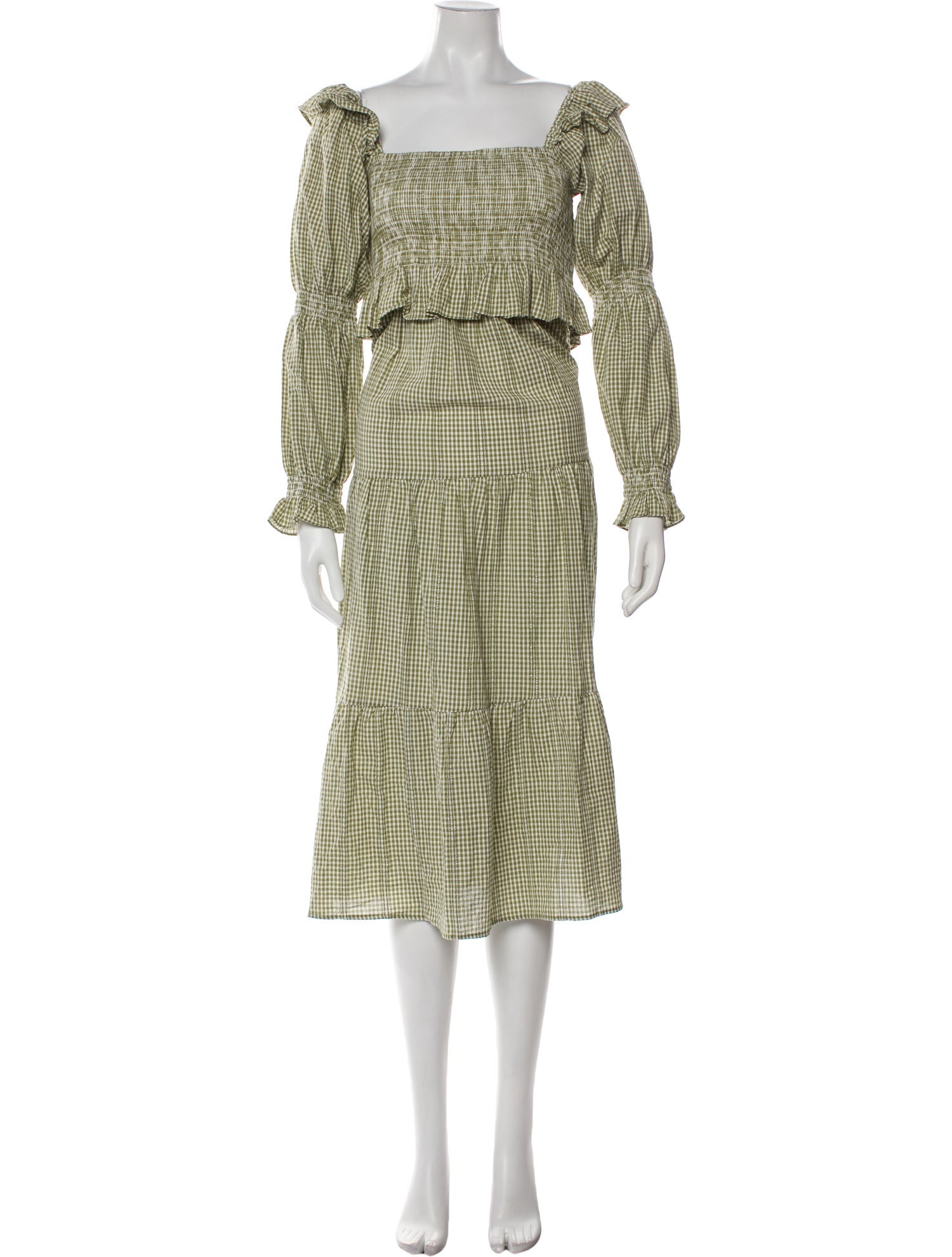 Frances Hart Plaid Print Midi Length Dress