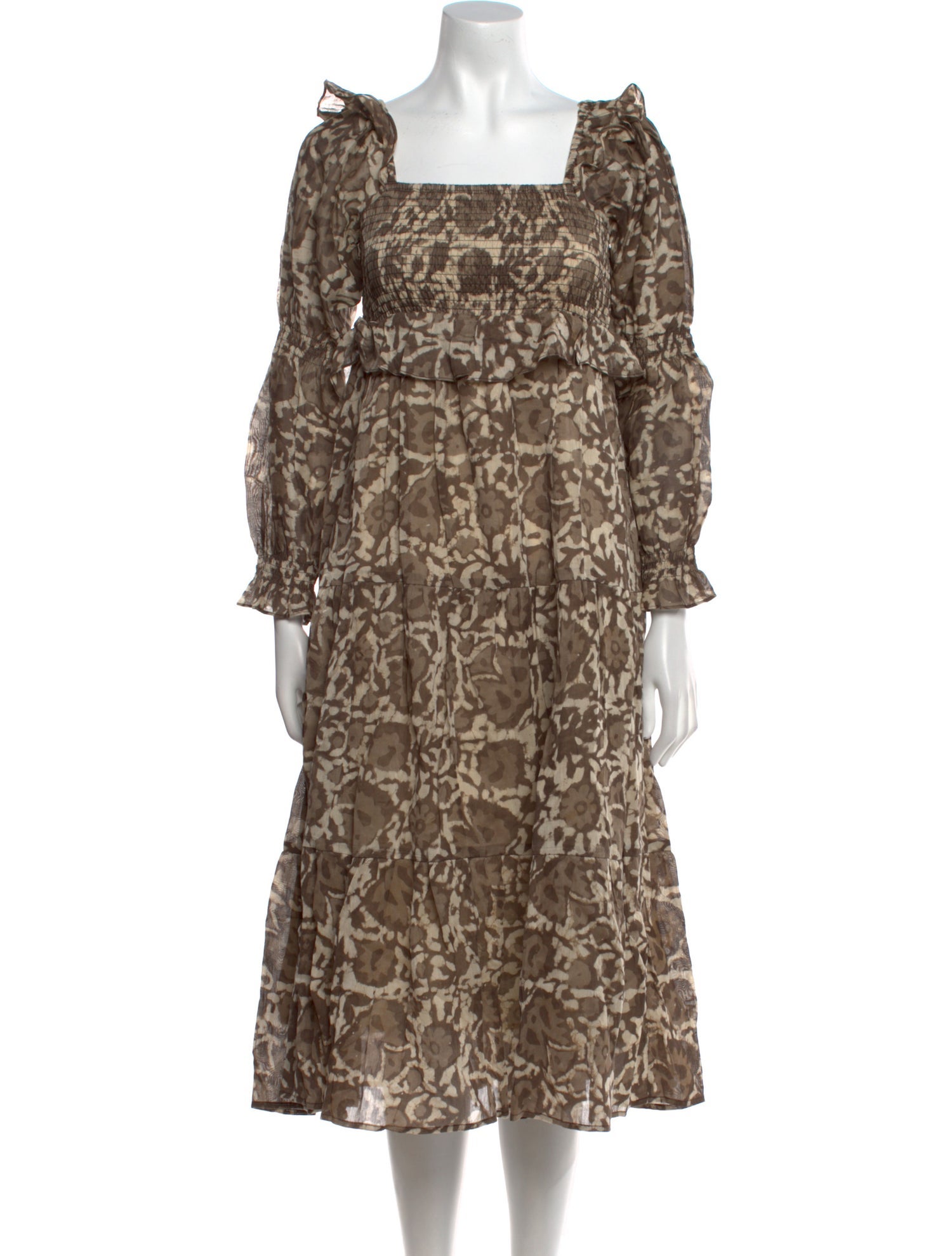 Frances Hart Animal Print Midi Length Dress