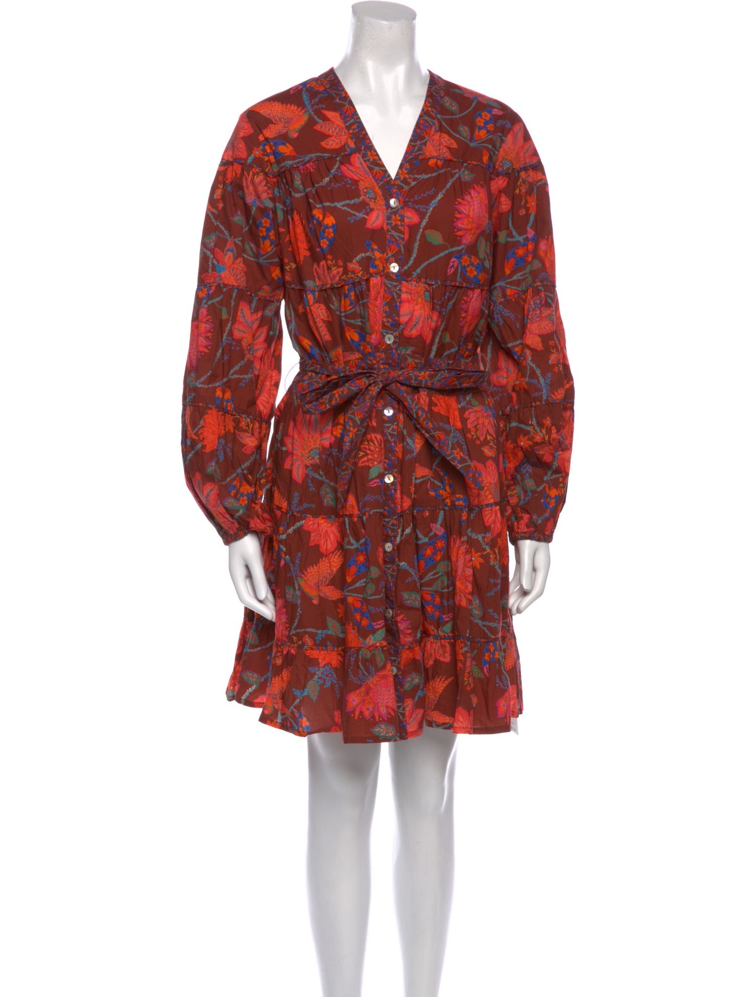 Farm Rio for Anthropologie Floral Print Knee-Length Dress