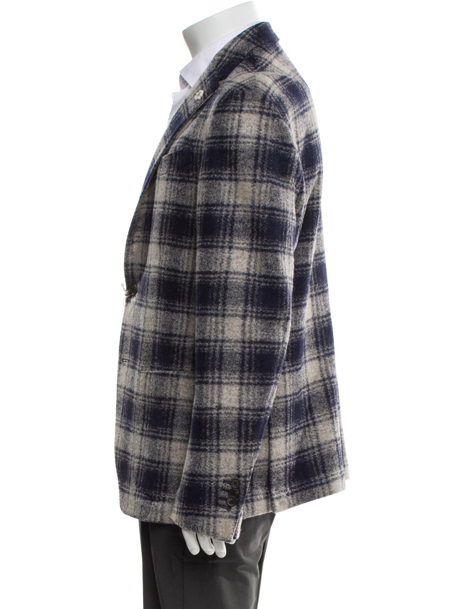 Fradi Virgin Wool Plaid Print Blazer w/ Tags