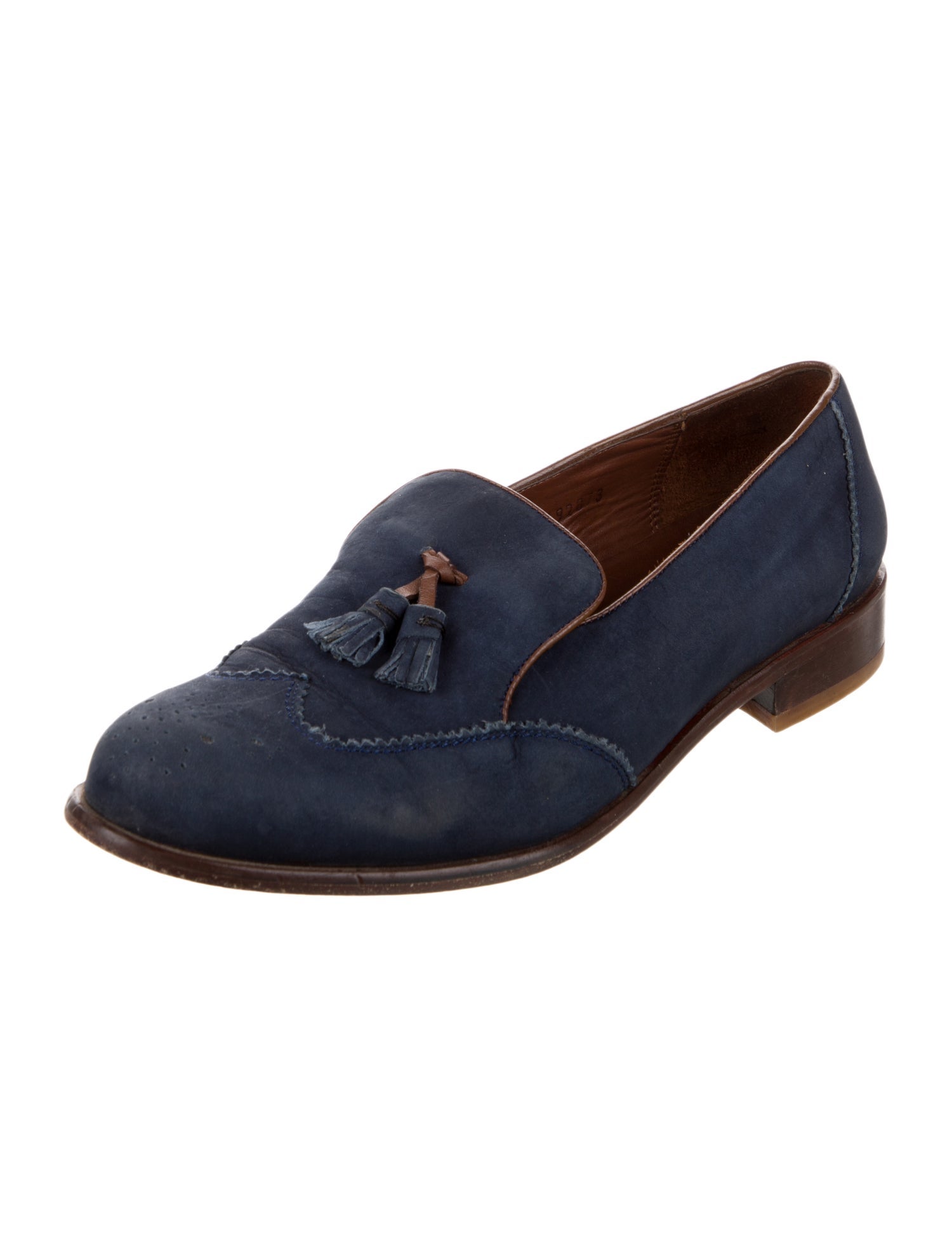 Franco Cuadra Suede Tassel Accents Loafers