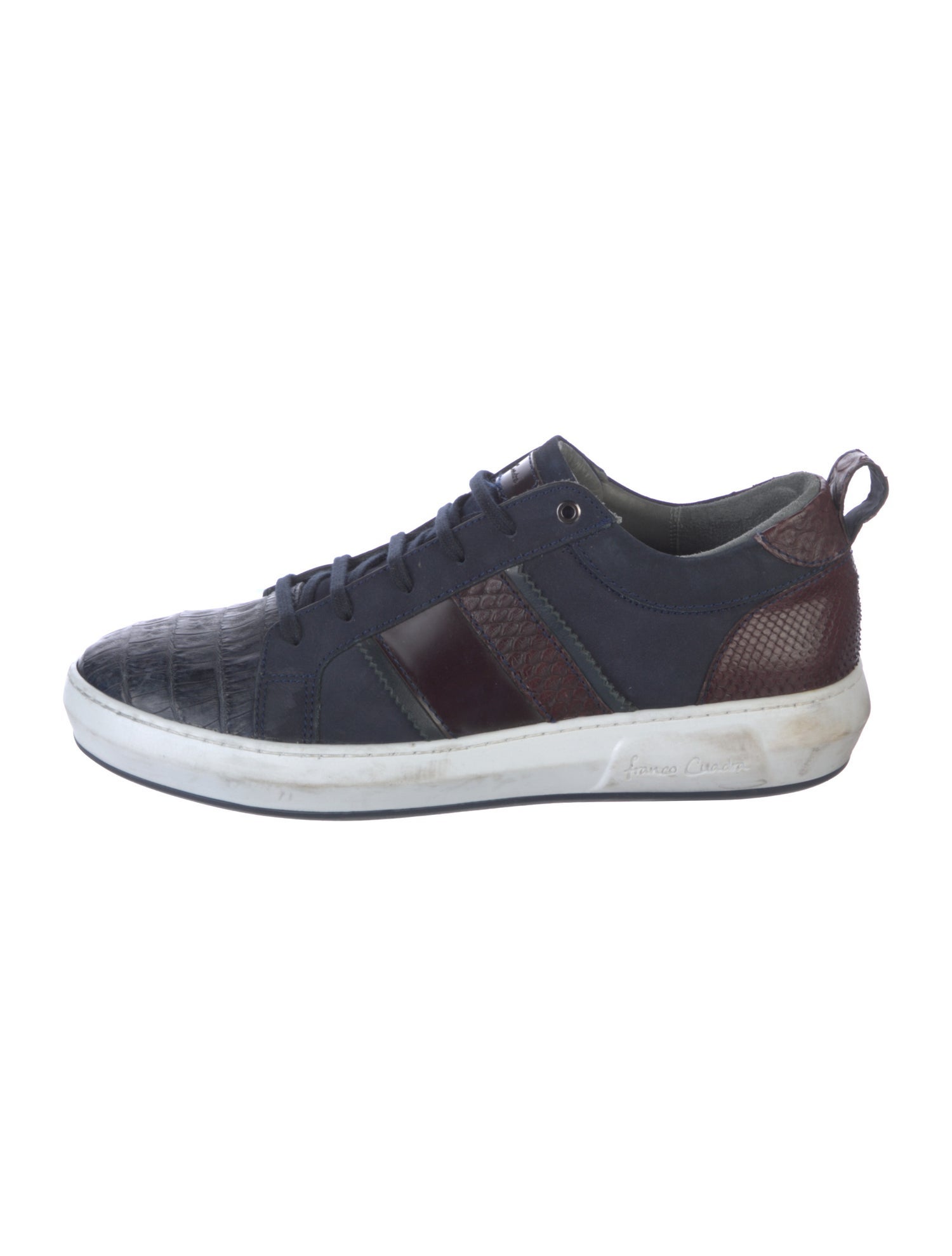 Franco Cuadra Leather Colorblock Pattern Sneakers