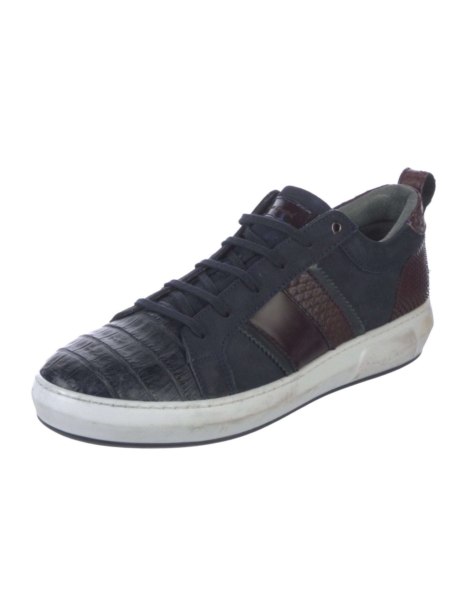 Franco Cuadra Leather Colorblock Pattern Sneakers