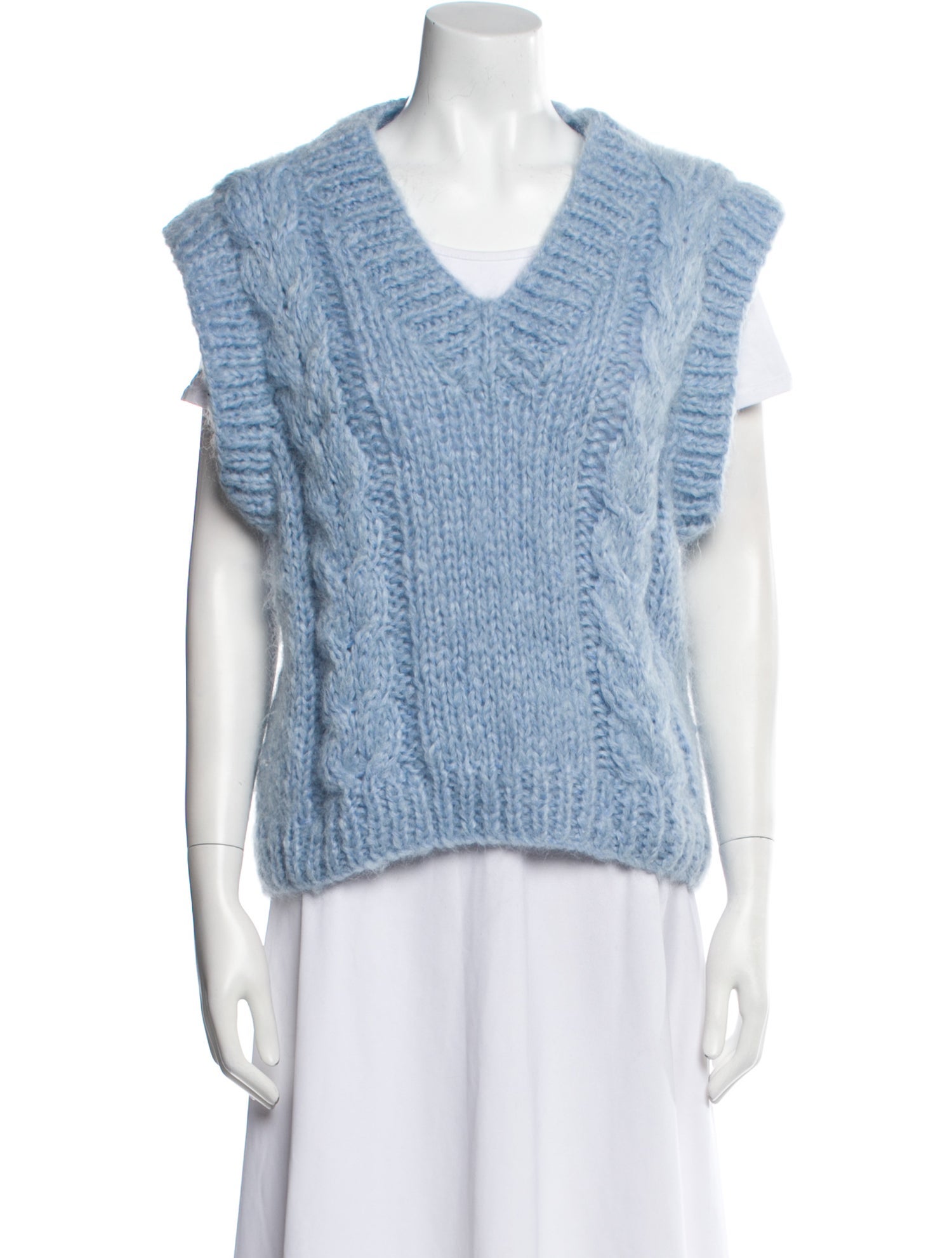 Frisson Knits Kid Mohair V-Neck Sweater