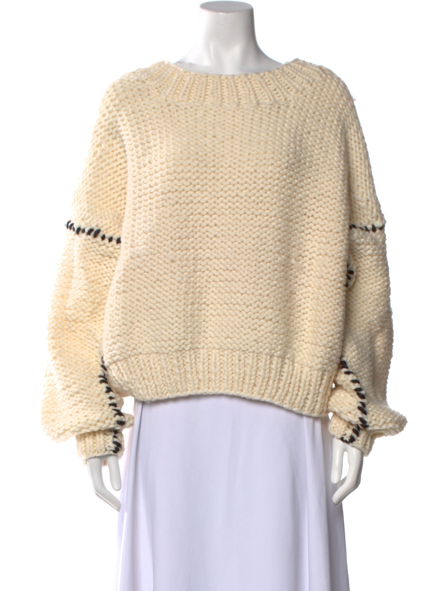 Frisson Knits Wool Bateau Neckline Sweater