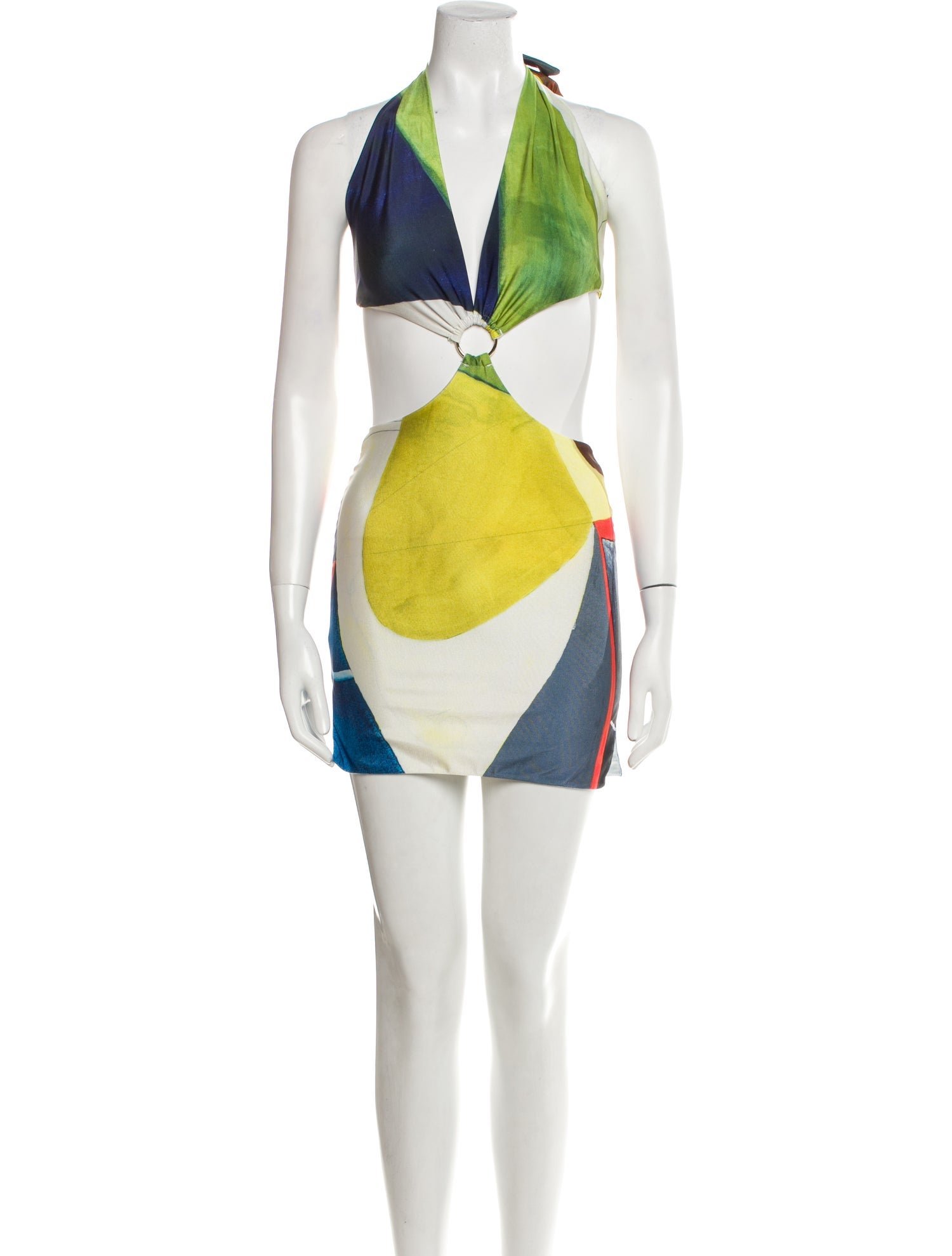Farai London Colorblock Pattern Mini Dress