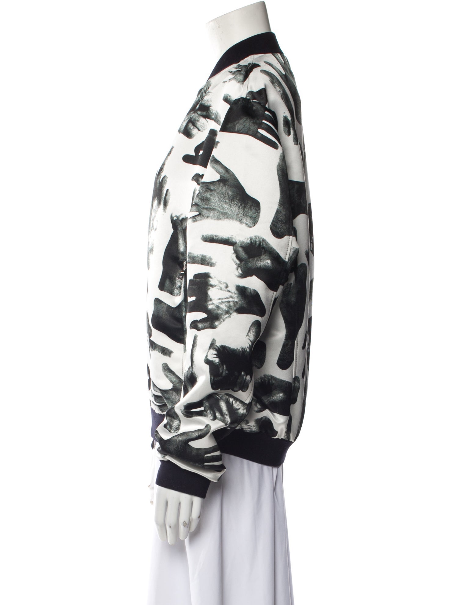 Dolce & Gabbana Maroon Floral Print Full Zip Bomber Jacket