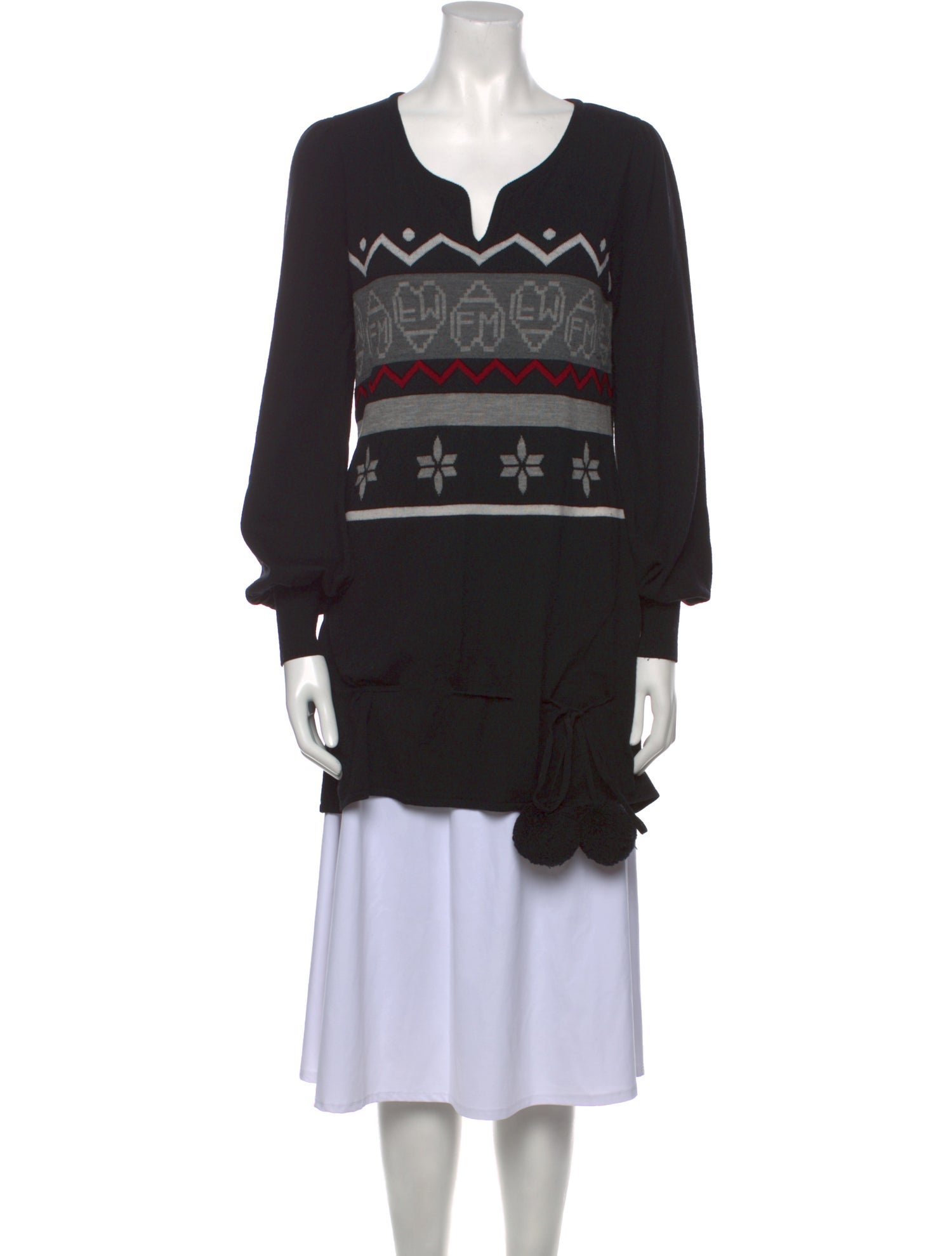 Frankie Morello Virgin Wool Printed Sweater