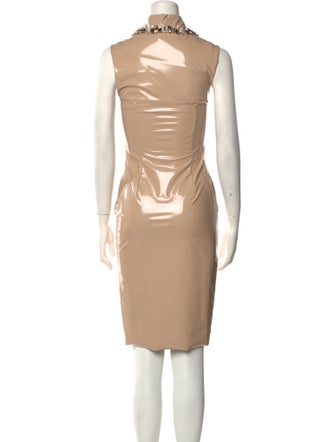 Frankie Morello Mock Neck Knee-Length Dress