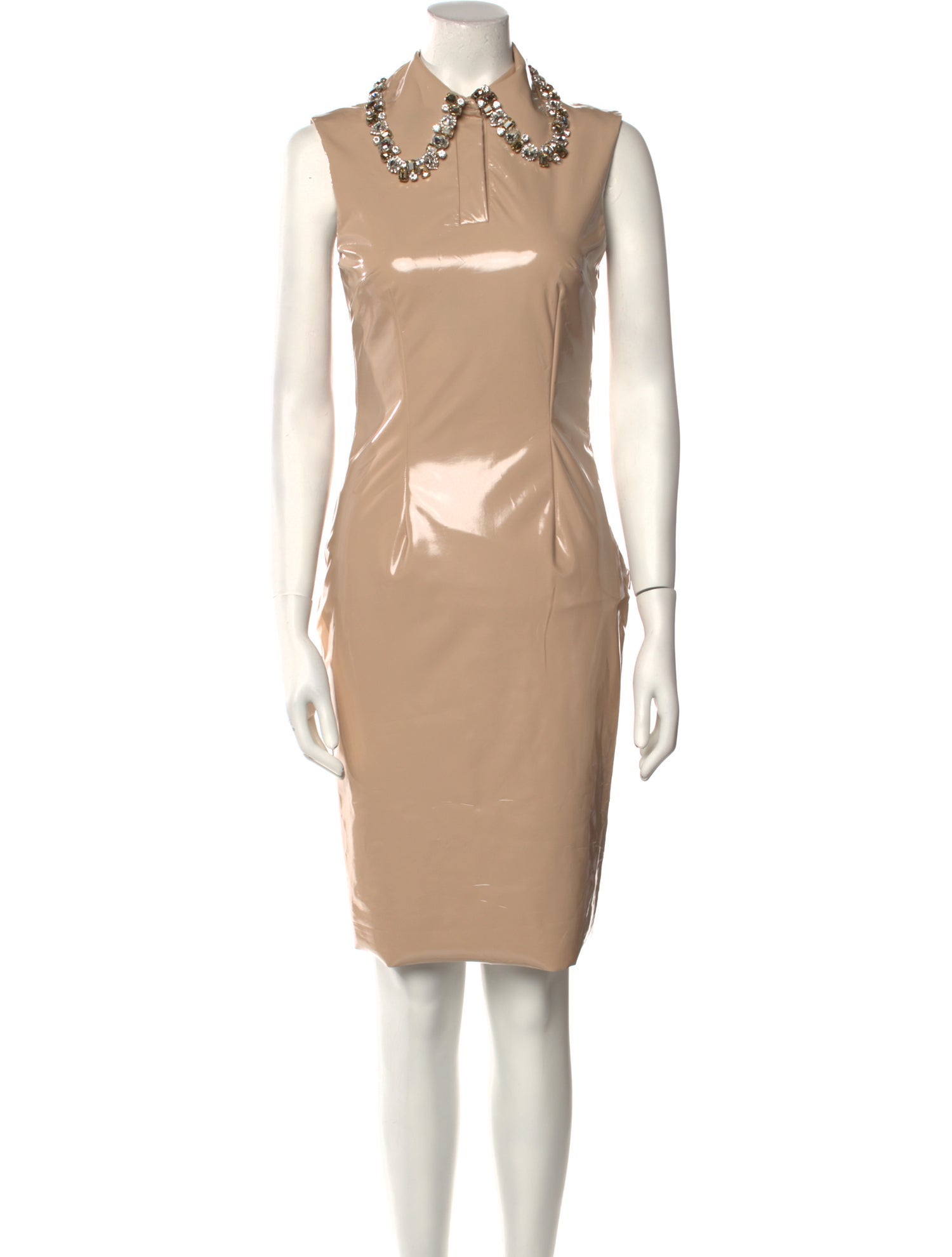 Frankie Morello Mock Neck Knee-Length Dress