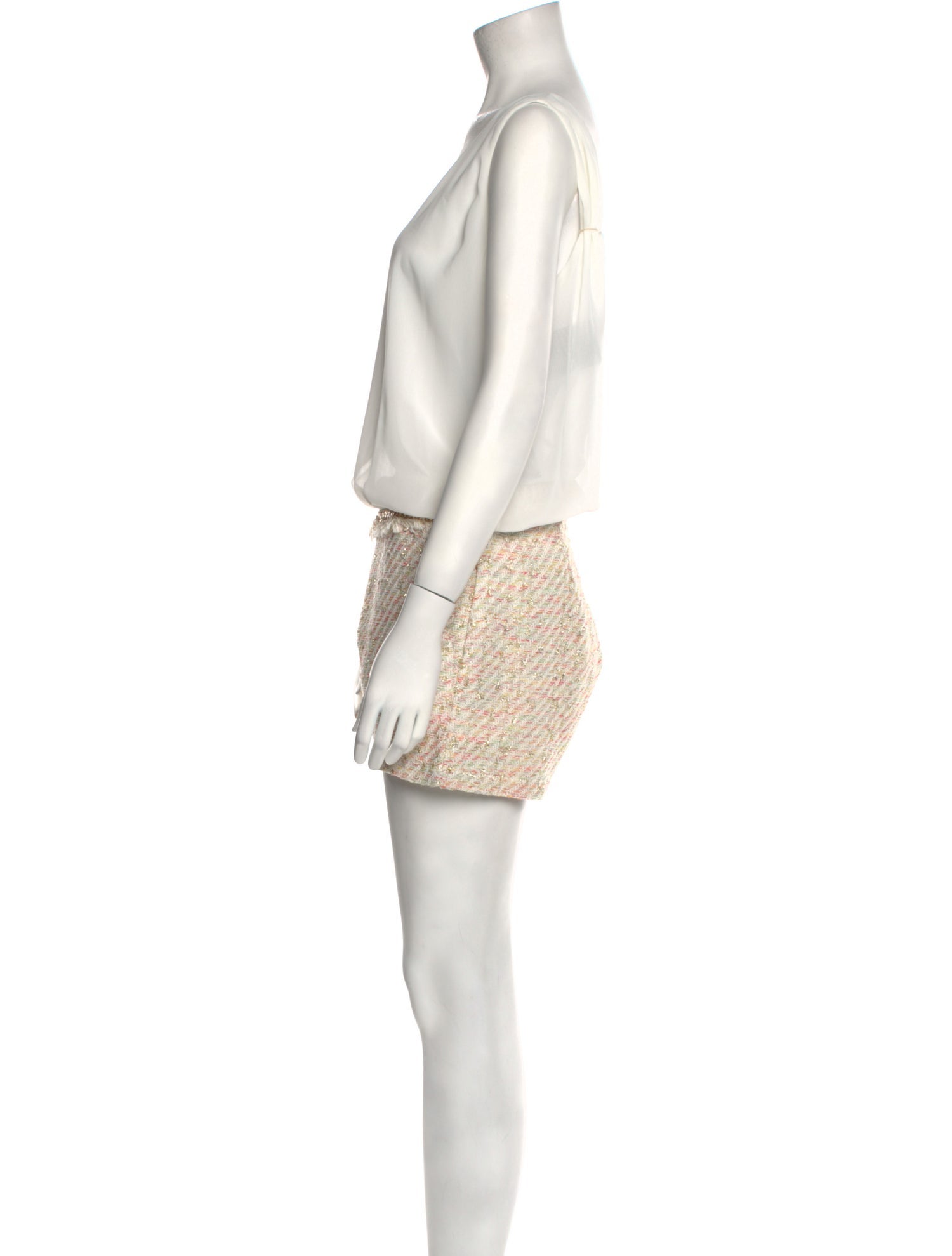 Frankie Morello Colorblock Pattern V-Neck Romper