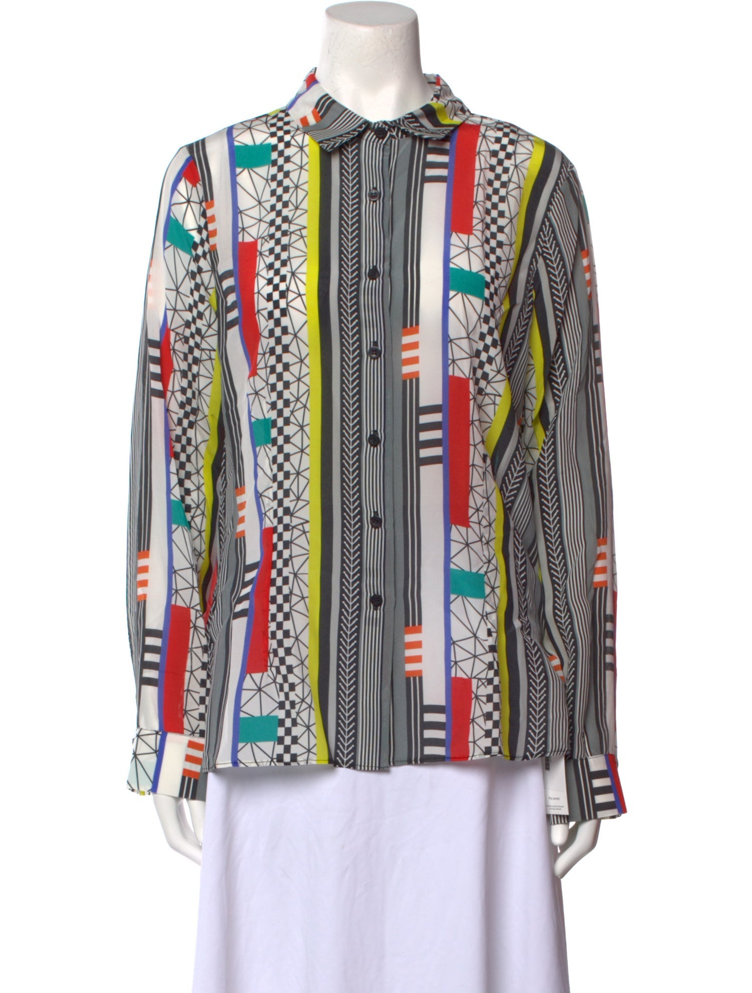 Frankie Morello Silk Printed Button-Up Top