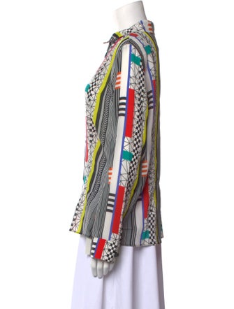 Frankie Morello Silk Printed Button-Up Top