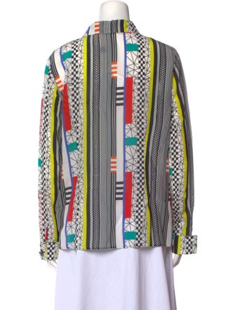 Frankie Morello Silk Printed Button-Up Top