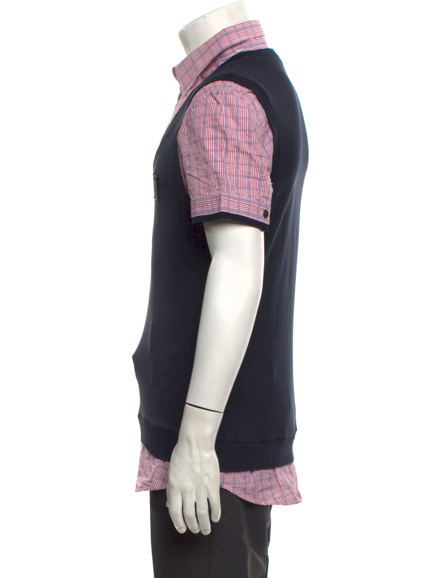 Frankie Morello Colorblock Pattern V-Neck Polo Shirt