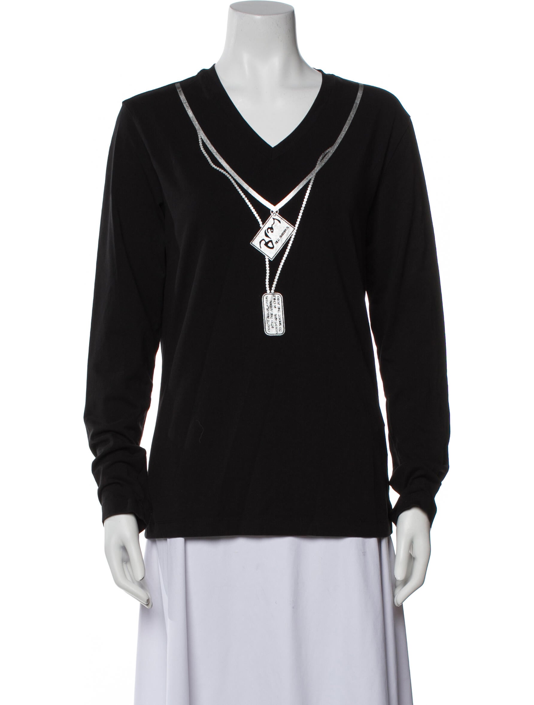 Frankie Morello V-Neck Long Sleeve Sweatshirt