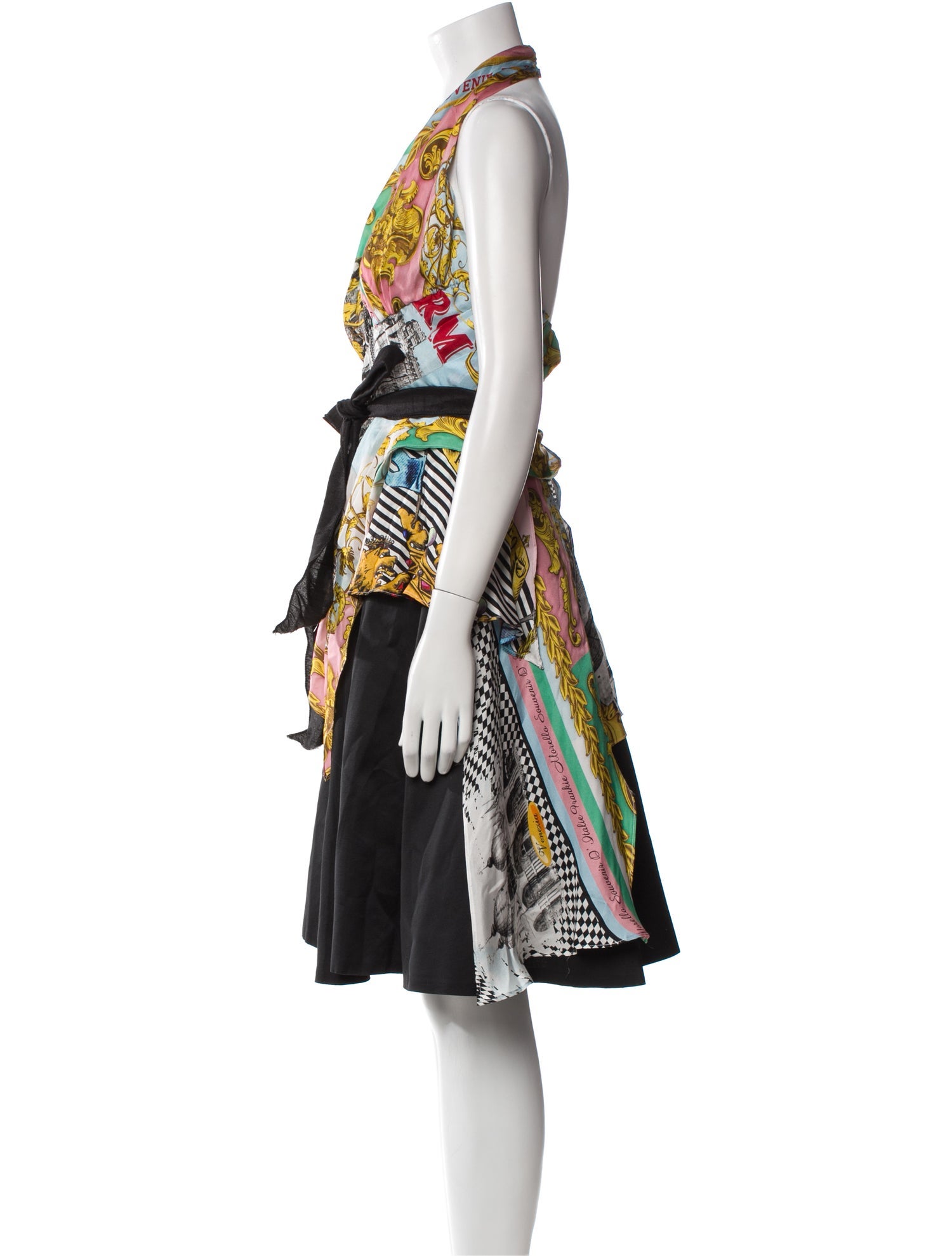 Frankie Morello Silk Knee-Length Dress