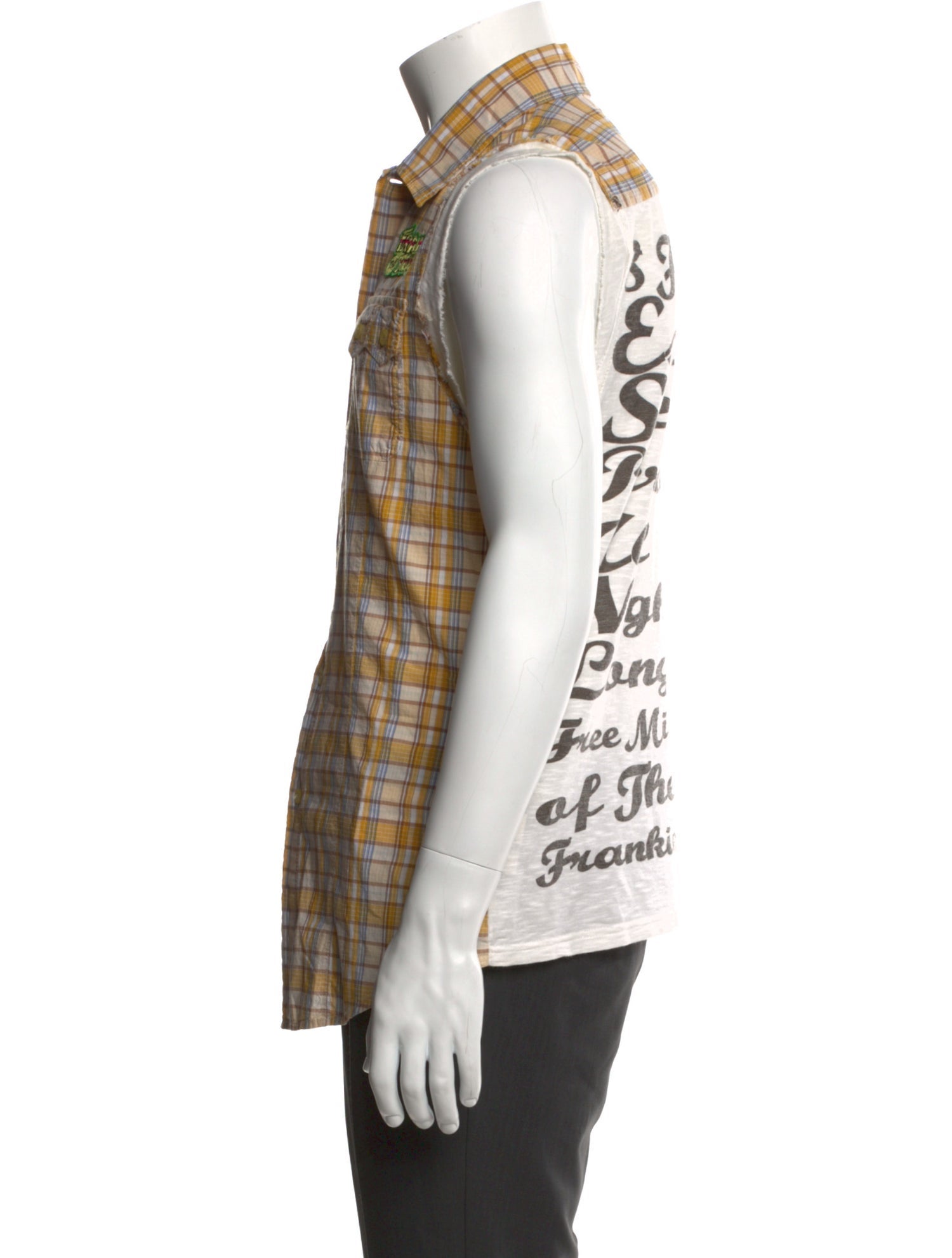 Frankie Morello Plaid Print Collar Polo Shirt