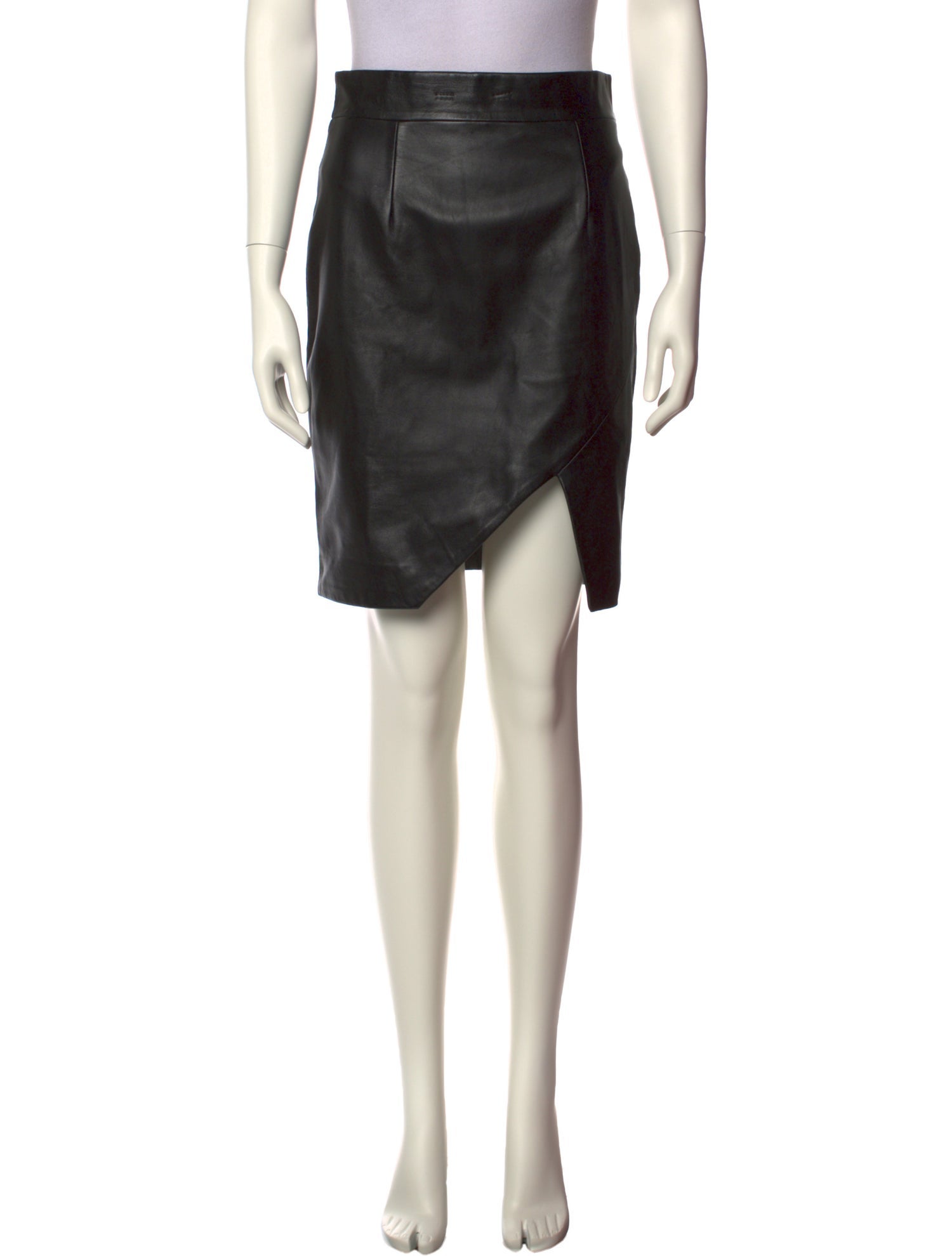 Frankie Morello Leather Knee-Length Skirt