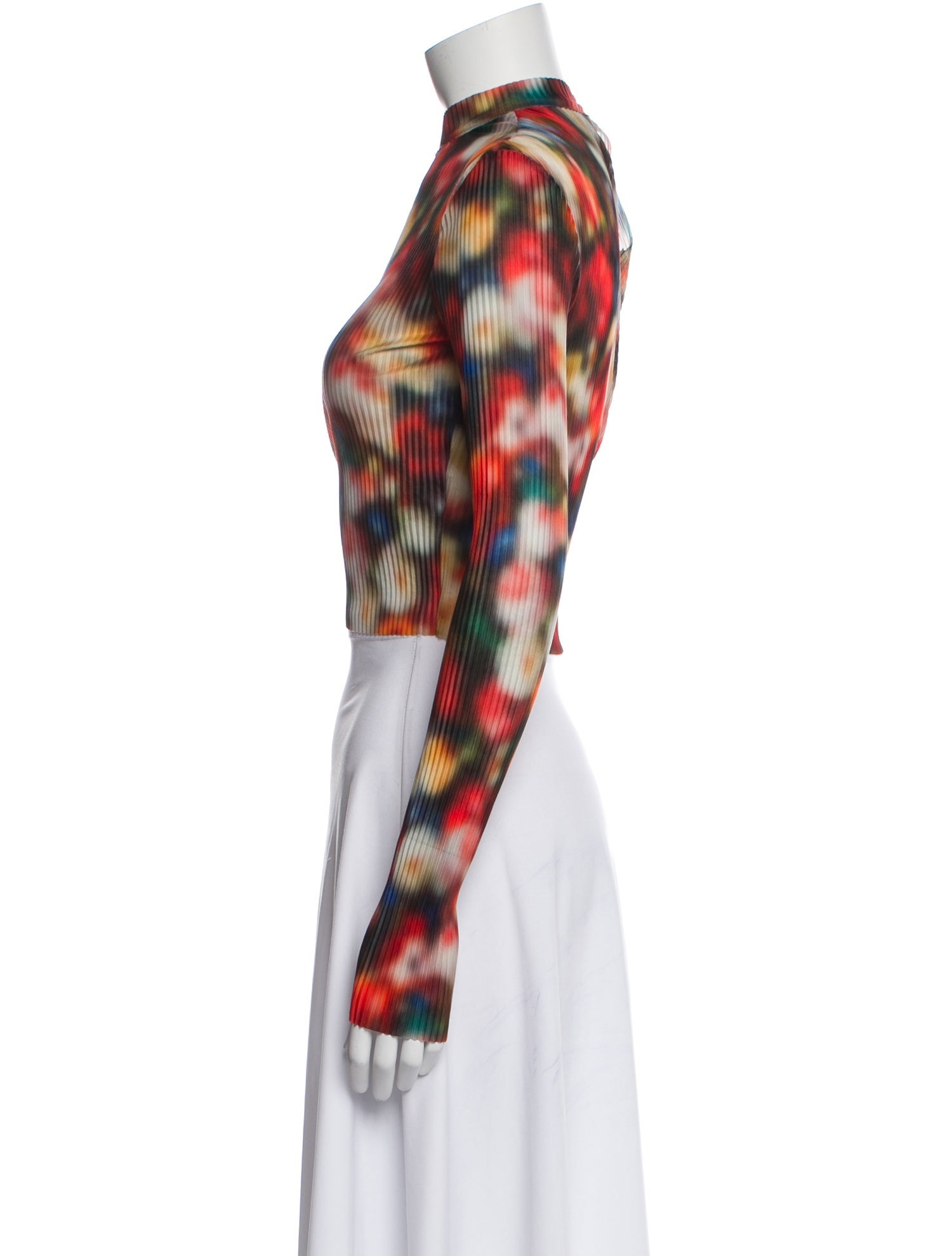 Frankie Morello Floral Print Mock Neck Top w/ Tags