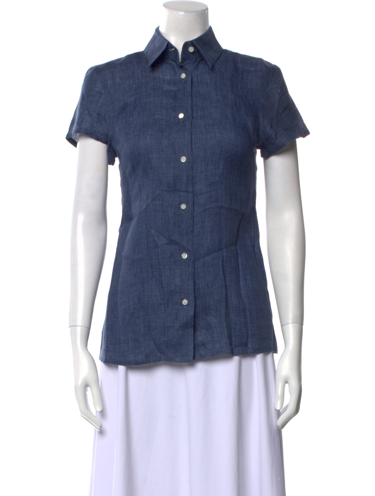 Franck Namani Short Sleeve Button-Up Top