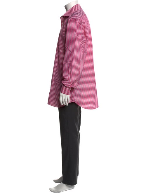 Franck Namani Striped Long Sleeve Dress Shirt