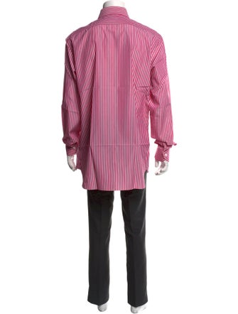 Franck Namani Striped Long Sleeve Dress Shirt