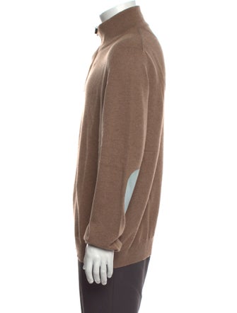 Franck Namani Cashmere Mock Neck Polo Sweater