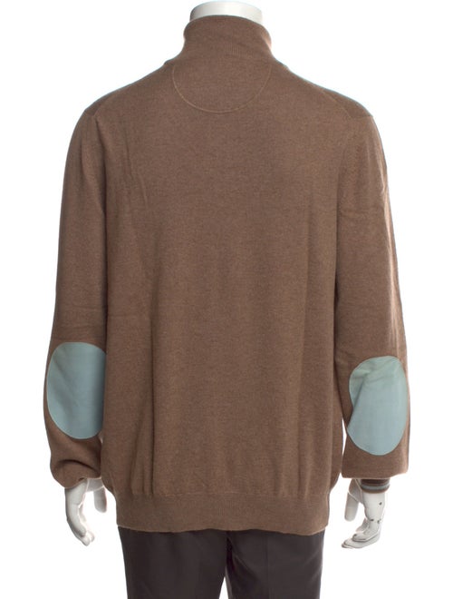 Franck Namani Cashmere Mock Neck Polo Sweater