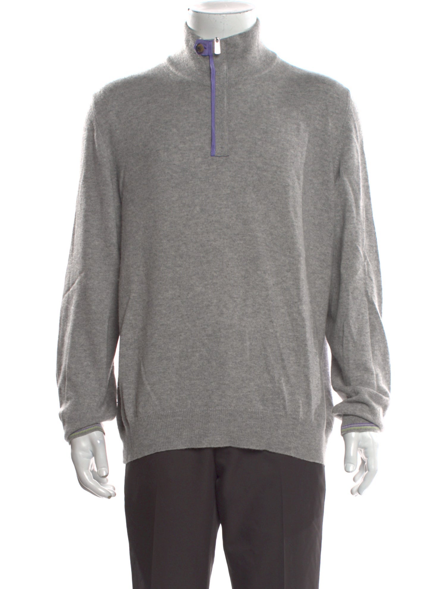 Franck Namani Cashmere Mock Neck Polo Sweater