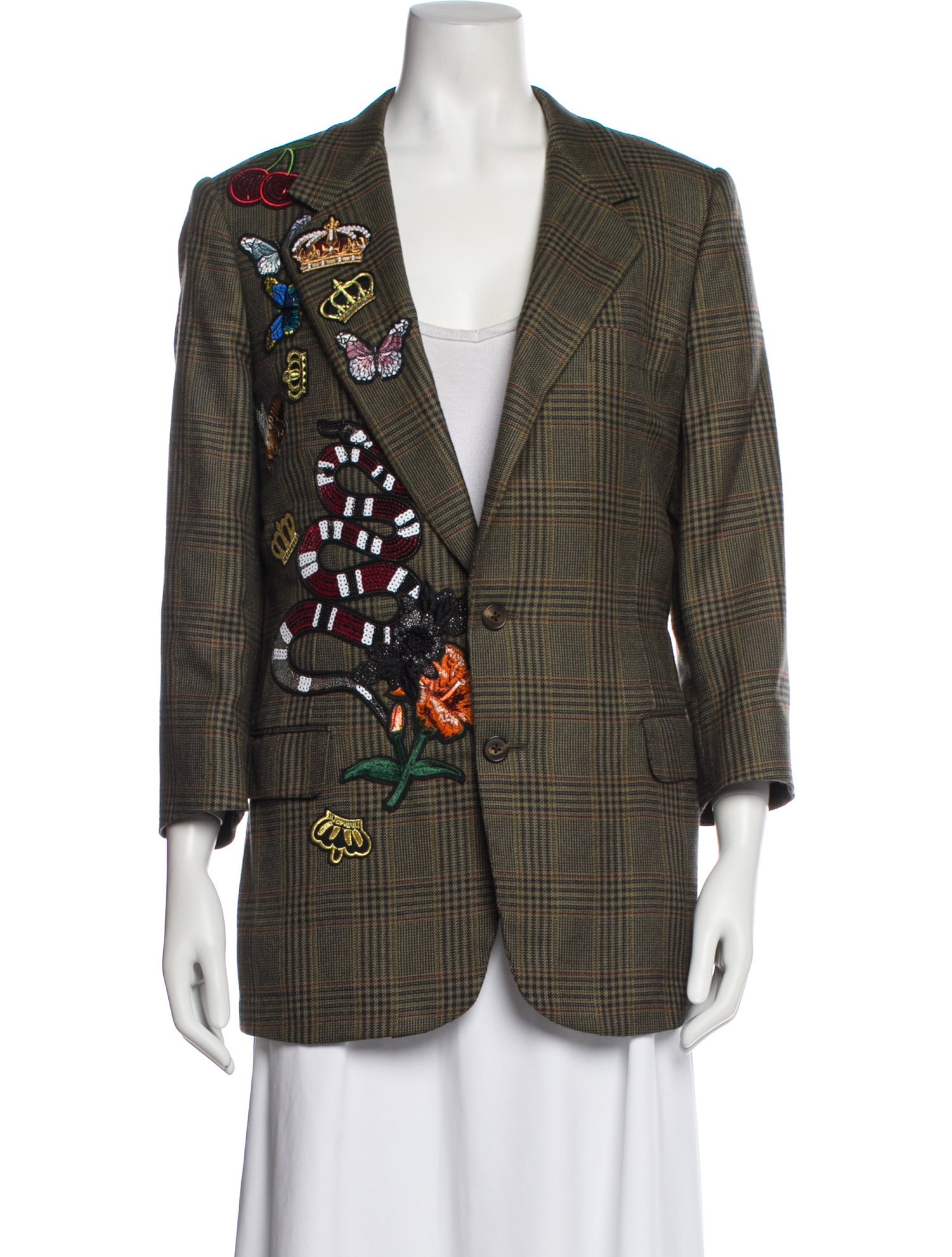 Franck Namani Cashmere Plaid Print Blazer