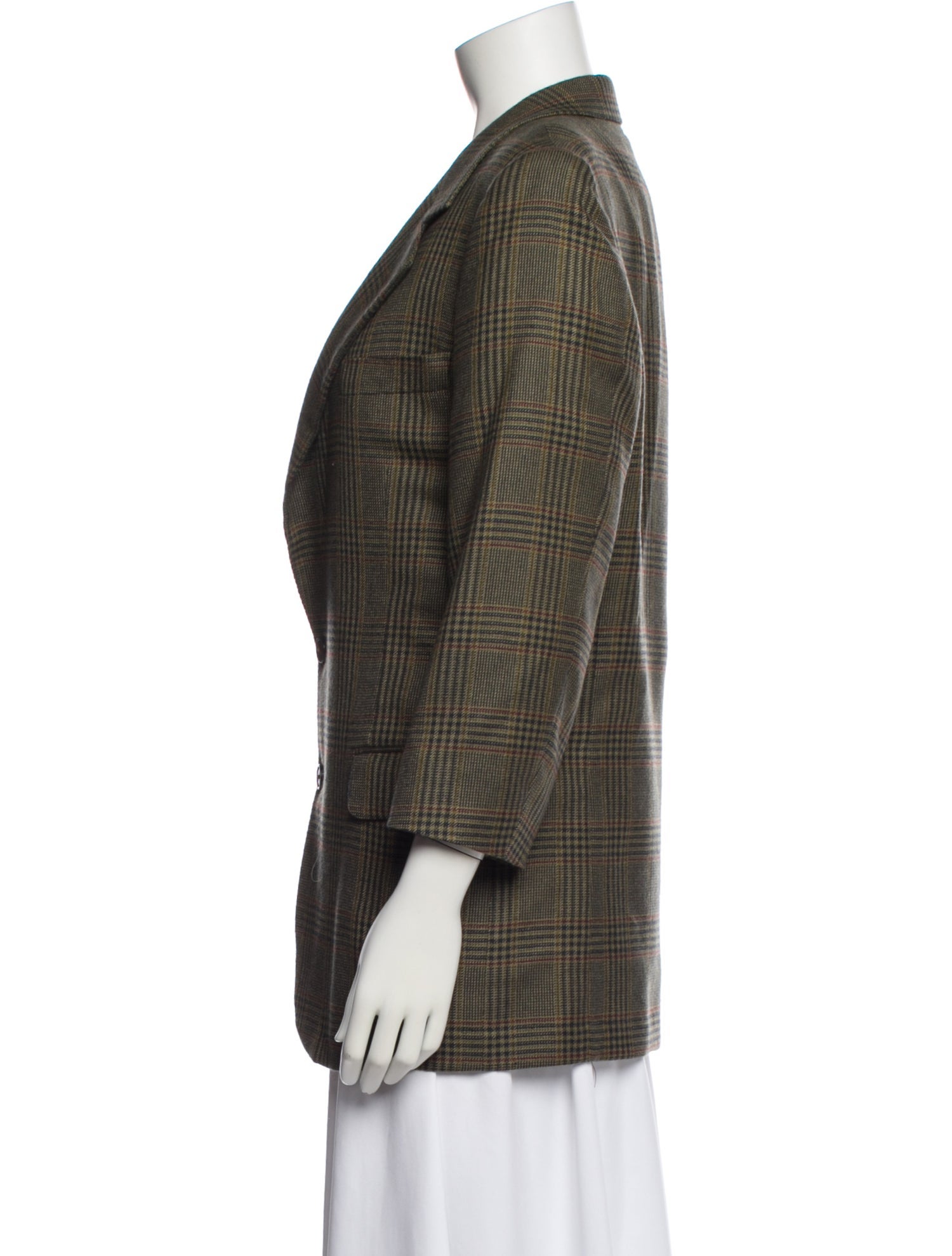 Franck Namani Cashmere Plaid Print Blazer