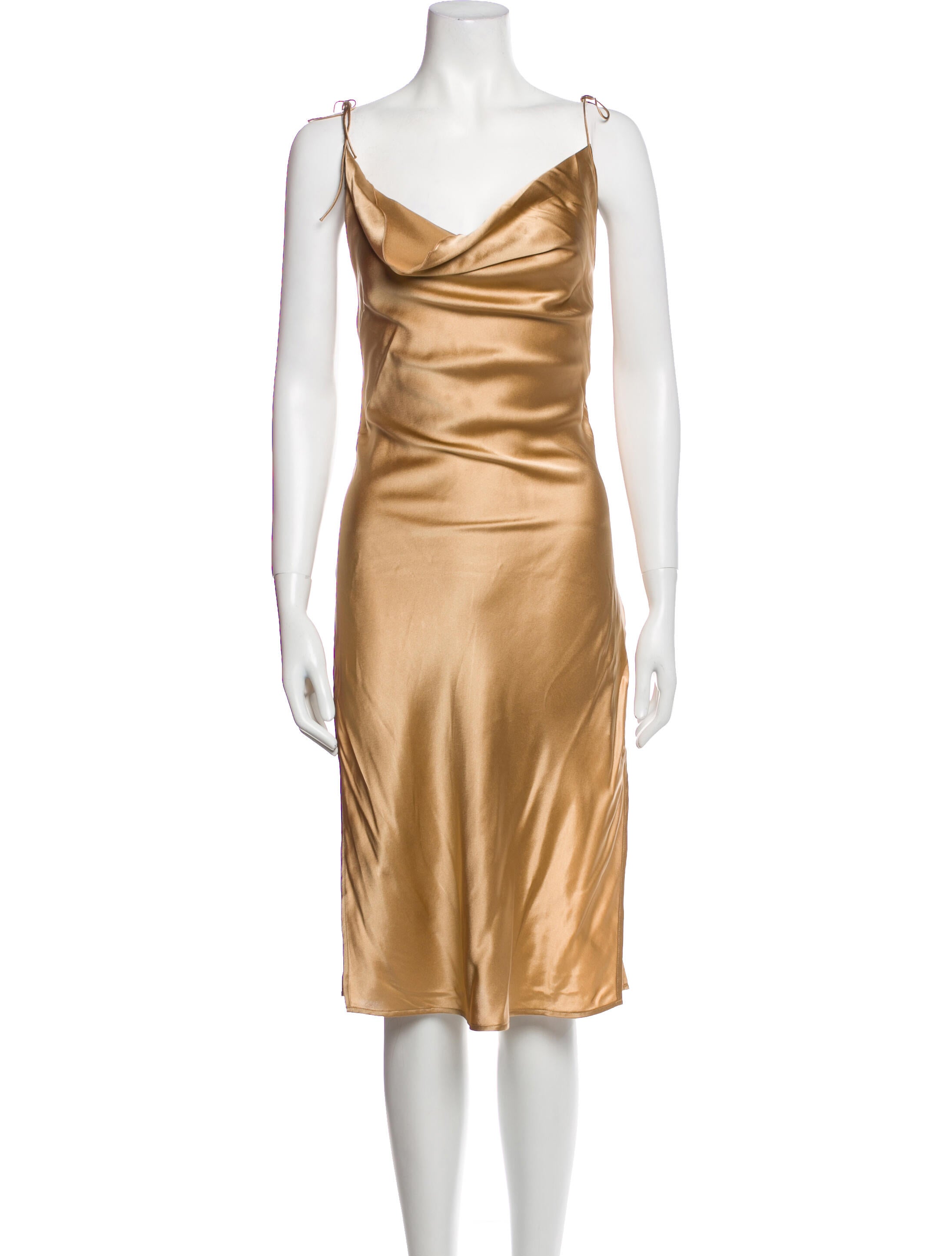 Frankies Bikinis Silk Midi Length Dress w/ Tags Neutrals Dresses