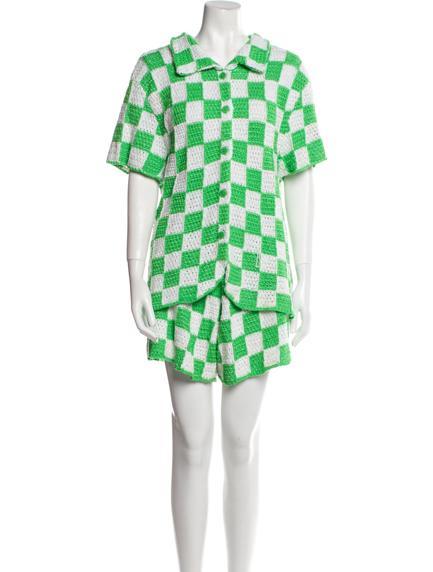 Frankies Bikinis Plaid Print Short Set