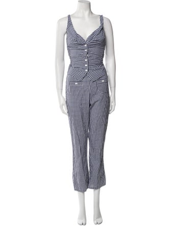 Frankies Bikinis Plaid Print Pant Set