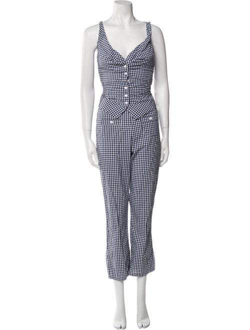 Frankies Bikinis Plaid Print Pant Set